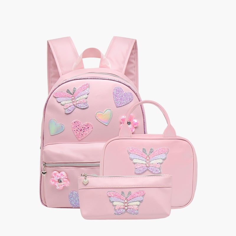 OMG Backpack - Butterfly Hearts Daisy-15.5In-2 Cnmprt (Pvc) Pink \ 31.15X10.16X39.37 - Image 1